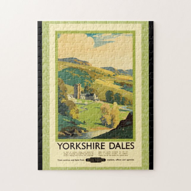 Yorkshire Dales Travel Poster Puzzle Pussel (Vertikal)