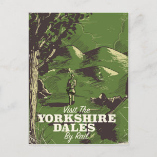 Yorkshire Dales vintage resemål poster Vykort