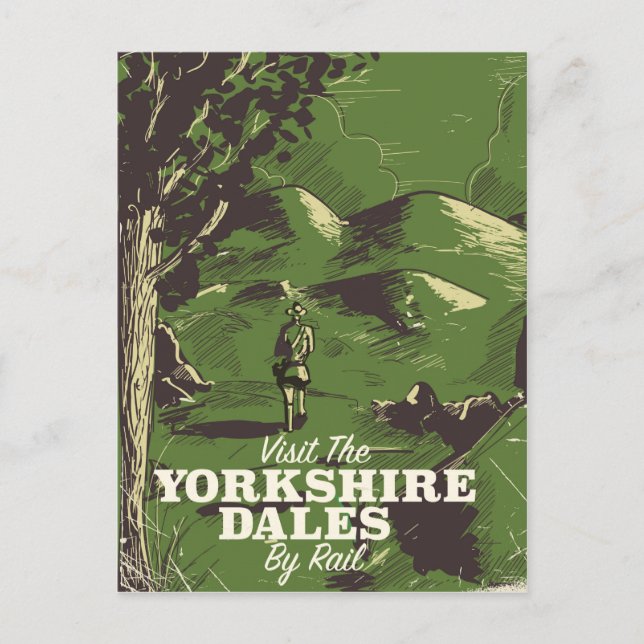 Yorkshire Dales vintage resemål poster Vykort (Framsida)