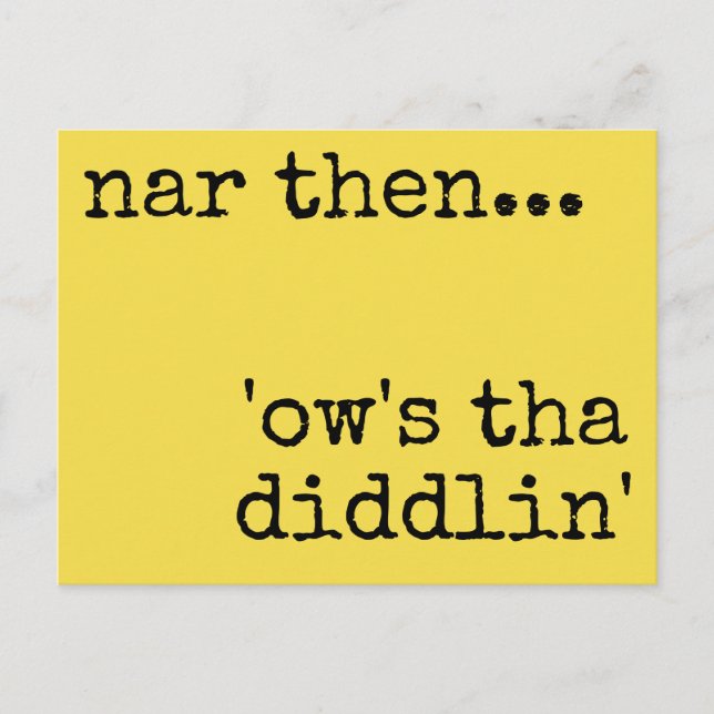 Yorkshire dialekt vykort (Framsida)