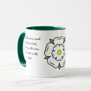 Yorkshire, född Yorkshire-ras. Vit ros redigerbar Mugg