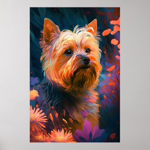 Yorkshire Hund Animal Porträtt Painting Pet Home Poster