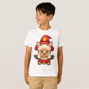 Yorkshire hund med halloween costume t shirt