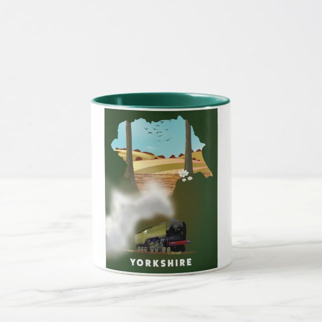 Yorkshire Järnvägskarta resetryck Mugg (Center)