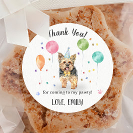 Yorkshire Lets Hund Birthday Tack Runt Klistermärke