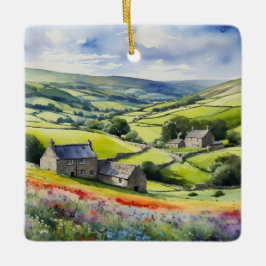 ’Yorkshire Meadowsong’ Landscape Yorkshire Dales Julgransprydnad Keramik