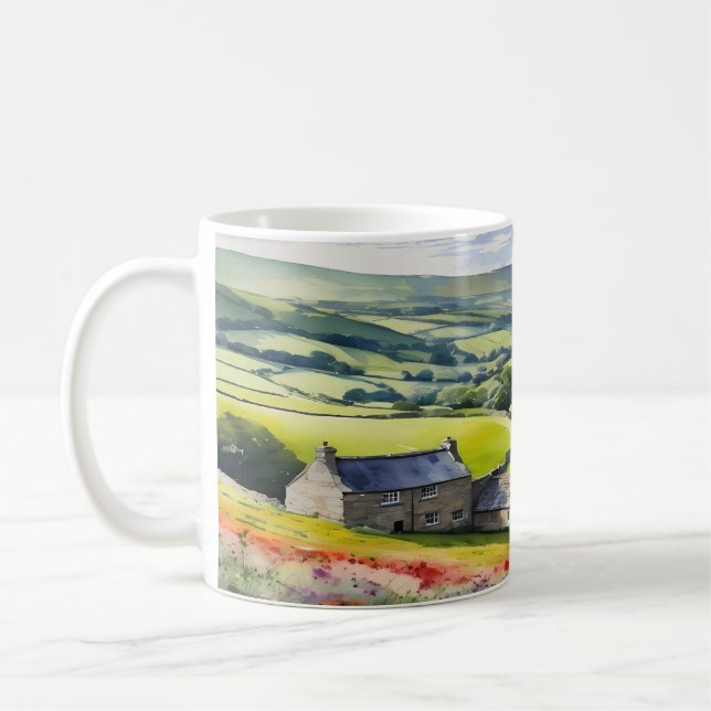 ’Yorkshire Meadowsong’ Landscape Yorkshire Dales Kaffemugg (Vänster)
