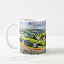 ’Yorkshire Meadowsong’ Landscape Yorkshire Dales Kaffemugg