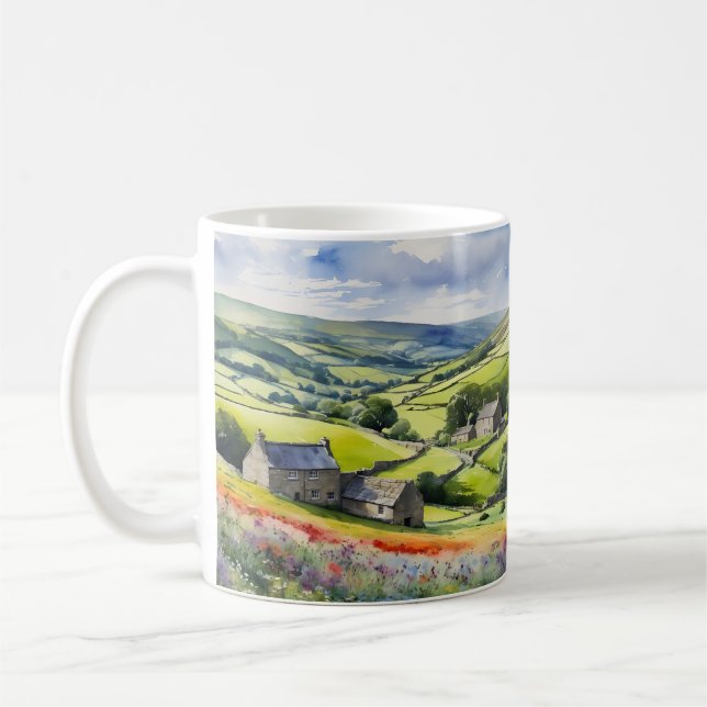 ’Yorkshire Meadowsong’ Landscape Yorkshire Dales Kaffemugg (Vänster)
