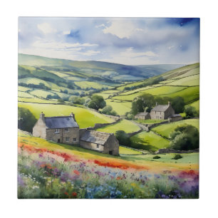 ’Yorkshire Meadowsong’ Landscape Yorkshire Dales Kakelplatta
