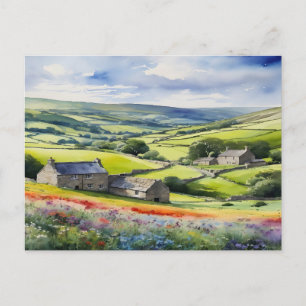 ’Yorkshire Meadowsong’ Landscape Yorkshire Dales Vykort