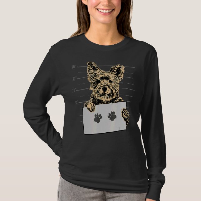 Yorkshire Mugshot Hundägare T Shirt (Framsida)