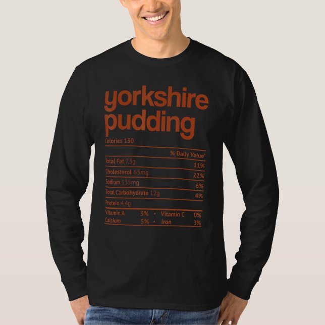 Yorkshire Pudding Nutrition Fact Thanksgiving Chri T Shirt (Framsida)