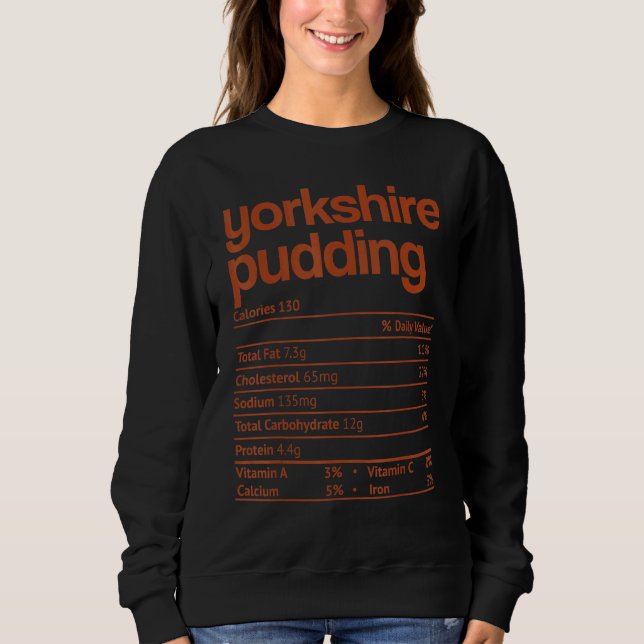 Yorkshire Pudding Nutrition Fact Thanksgiving Chri T Shirt (Framsida)