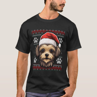 Yorkshire Santa Hat jul Rolig hund Mamma Pappa T Shirt