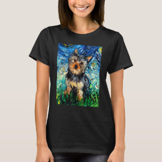 Yorkshire skräcker Starry Night Cute Yorkie Hund A T Shirt