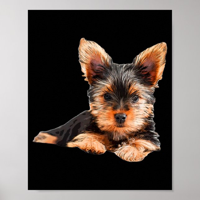 Yorkshire skräcker Yorkie Puppy Hund Poster (Framsidan)