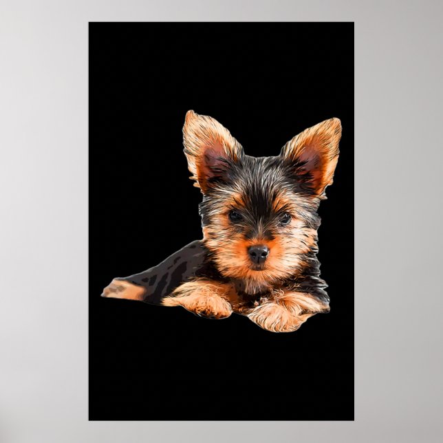 Yorkshire skräcker Yorkie Puppy Hund Poster (Framsidan)