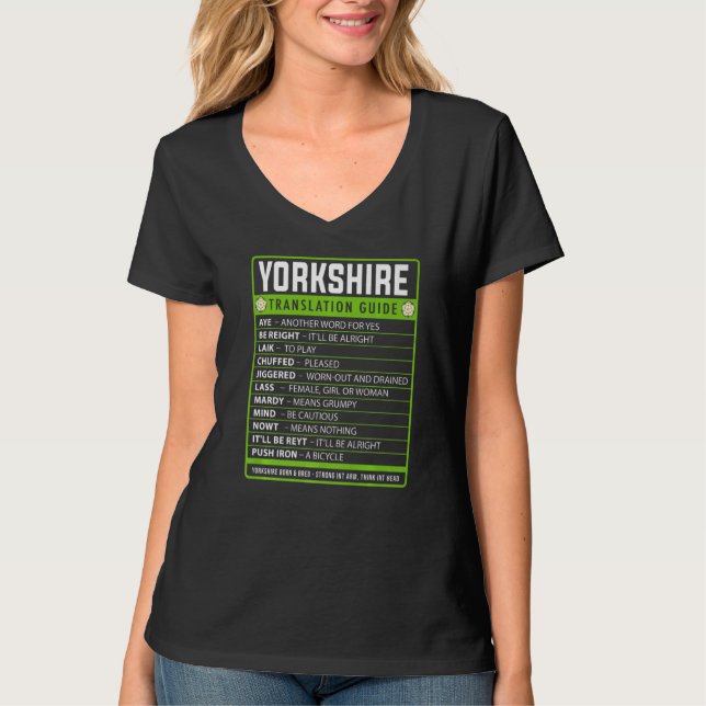 Yorkshire Slang Idé Översättningsguide Stolt Yorks T Shirt (Framsida)