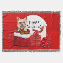 Yorkshire Terrie Santa gifts loppas navidog
