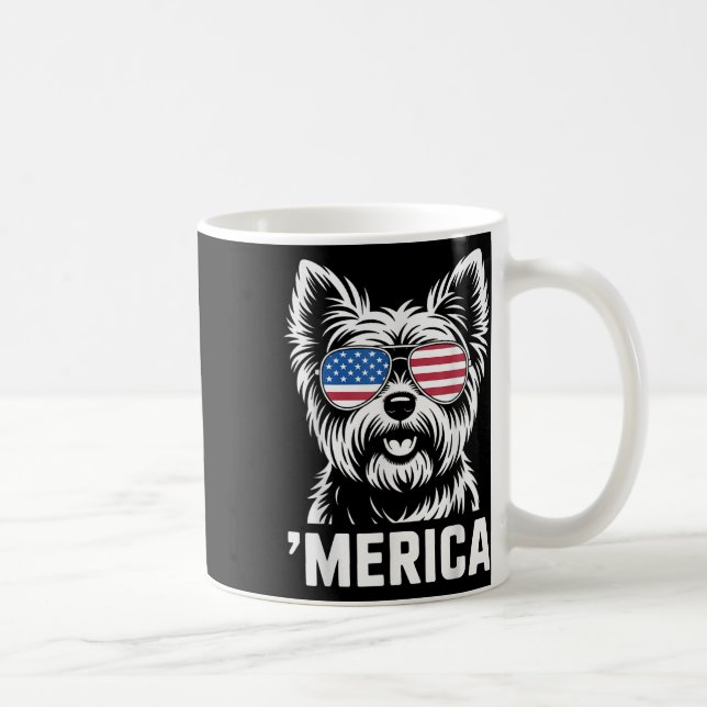 Yorkshire Terrier 4 juli ‘merica Patriotisk  Kaffemugg (Höger)