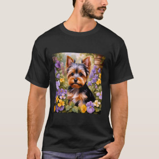 Yorkshire Terrier Adorable Yorkie Flower Garden Do T Shirt