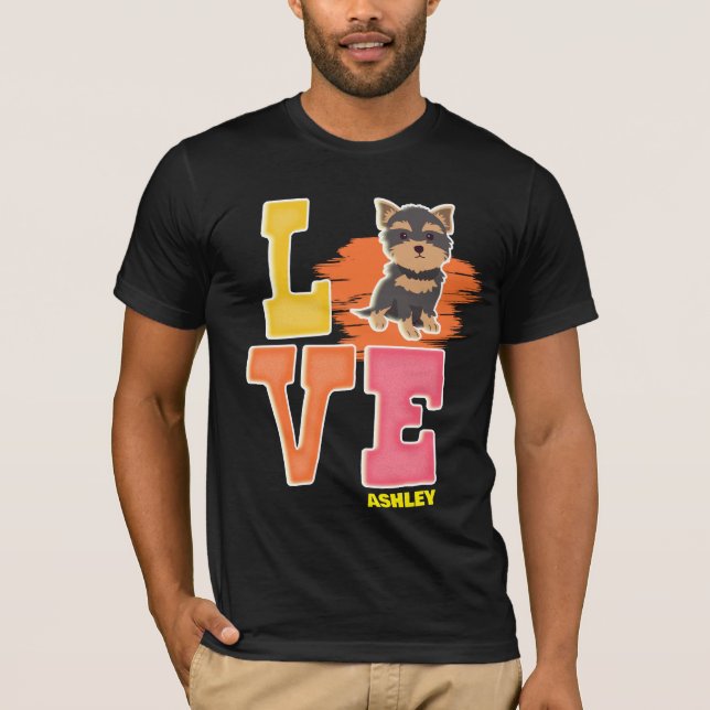Yorkshire Terrier älskare Söt färg T Shirt (Framsida)