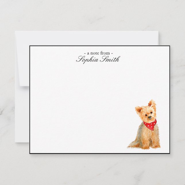 Yorkshire terrier Anpassade Platta Tacksamhetskort Tack Kort (Framsida)