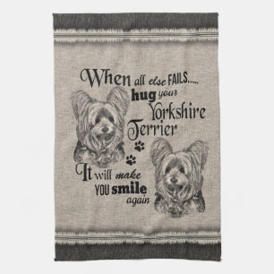 Yorkshire Terrier art när allt misslyckas citat Kökshandduk