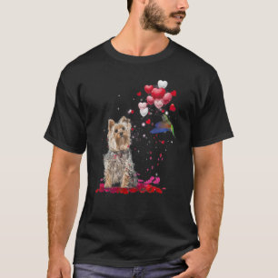 Yorkshire Terrier Balloon Hummingbird Heart Kärlek T Shirt
