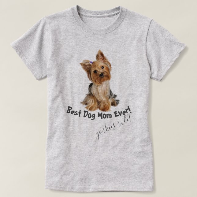 Yorkshire Terrier Best Hund Mamma All T Shirt (Design framsida)