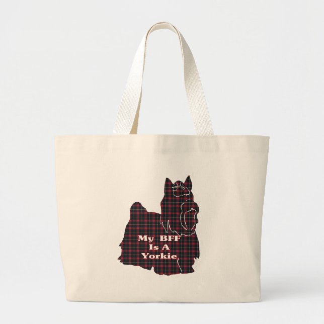Yorkshire Terrier BFF Tote Bag Jumbo Tygkasse (Framsidan)