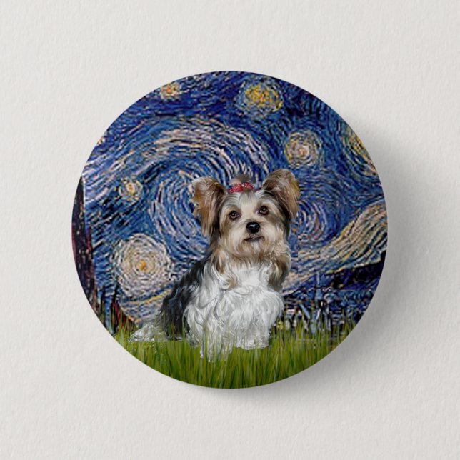 Yorkshire Terrier (Biewer) - Stjärnkväll Knapp (Framsida)