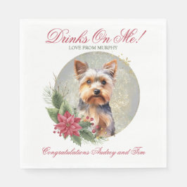Yorkshire Terrier Bröllop Napkins With Hundar Phot Pappersservett