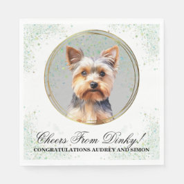 Yorkshire Terrier Bröllop Napkins With Hundar Phot Pappersservett