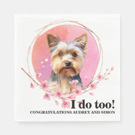 Yorkshire Terrier Bröllop Napkins With Hundar Phot Pappersservett