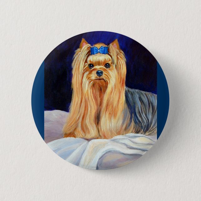Yorkshire Terrier Button-stift Knapp (Framsida)