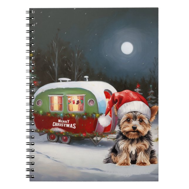 Yorkshire Terrier Caravan jul Äventyr Anteckningsbok (Framsidan)