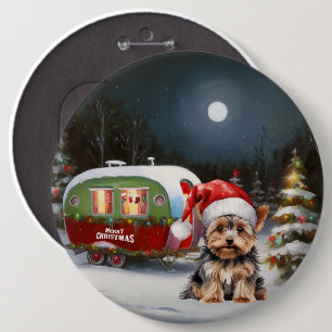 Yorkshire Terrier Caravan jul Äventyr Knapp