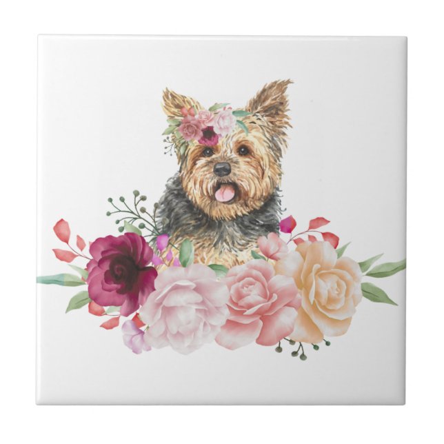 Yorkshire Terrier Ceramic Tiles Kakelplatta (Framsidan)