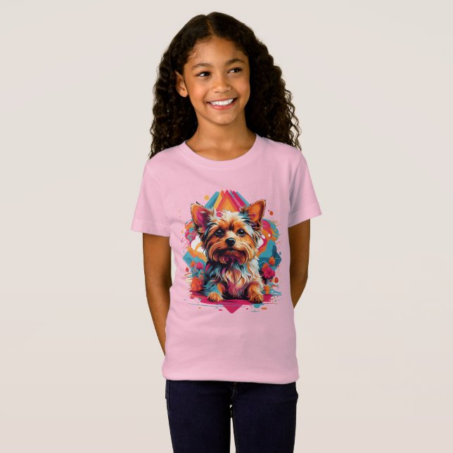 Yorkshire Terrier: Charming Yorkie Cuddles T Shirt (Hel framsida)