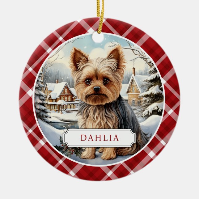 Yorkshire Terrier Circle Ornament (Framsidan)