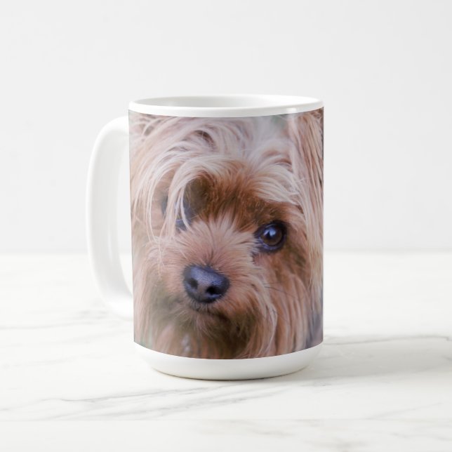 Yorkshire Terrier Closeup Coffee Mugg (Framsida vänster)