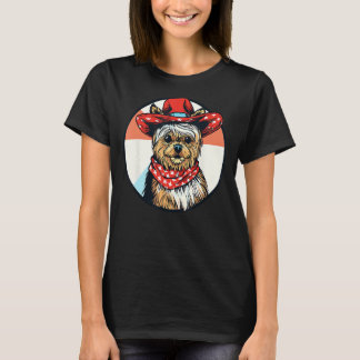 Yorkshire Terrier Cowboy Rolig hund Vilda western T Shirt