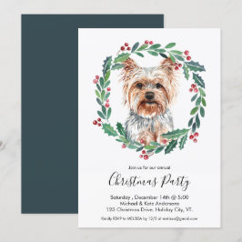 Yorkshire Terrier Cute Hund Elegant jul Party Inbjudningar