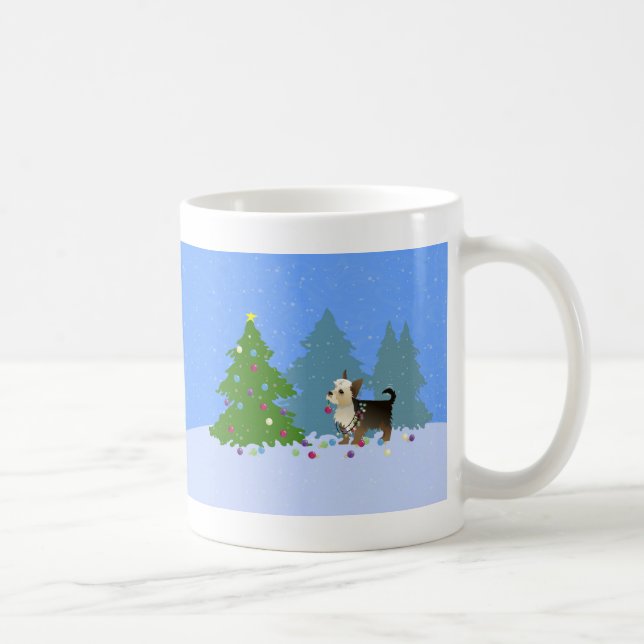 Yorkshire Terrier dekorerar Julgran-forest Kaffemugg (Höger)