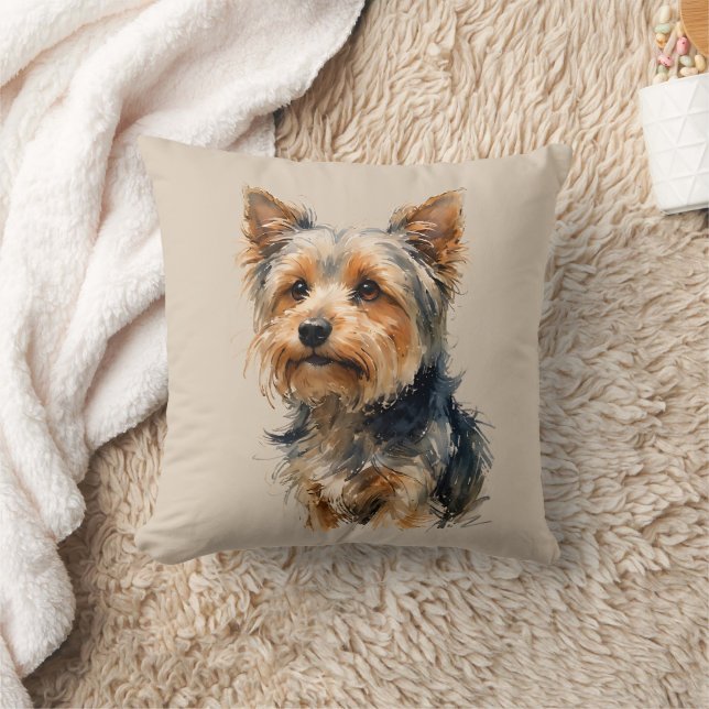 Yorkshire Terrier Dog Art Cushion Kudde (Filt)