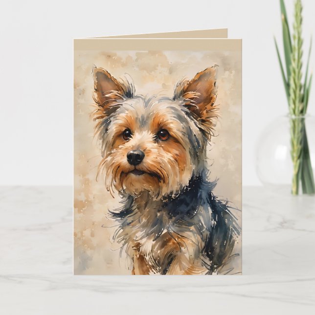 Yorkshire Terrier Dog Art  Kort (Framsida)