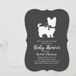 Yorkshire Terrier Dog Baby Shower Gender Neutral Inbjudningar