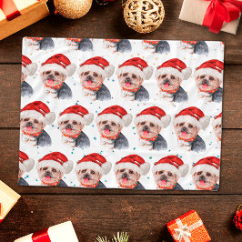 Yorkshire Terrier Dog Breed Christmas Stars Fleecefilt